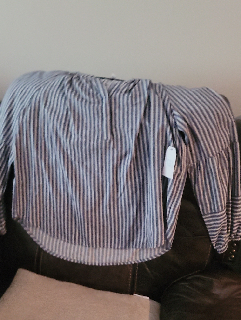 Target Navy and White Vertical Stripe Women’s Blouse
